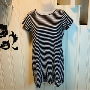 Forever 21 black stripe body con mini dress L